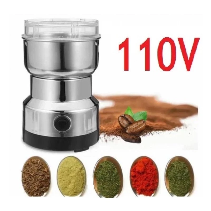 Moedor De Café Grão Sementes Elétrico Inox Portátil 110V