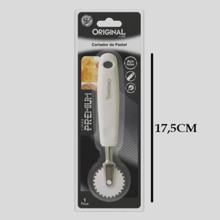 Cortador Carretilha Cortadores 17,5CM Em Aço Inox Lisa Cortar Massas Pastel Pizzas Com Cab