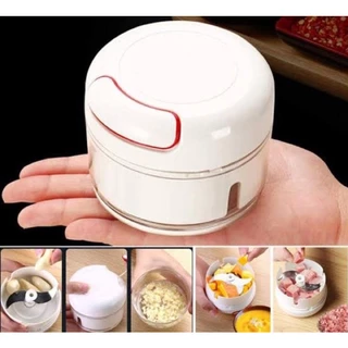 mini processador de alimentos manual com 2 lâminas de inox