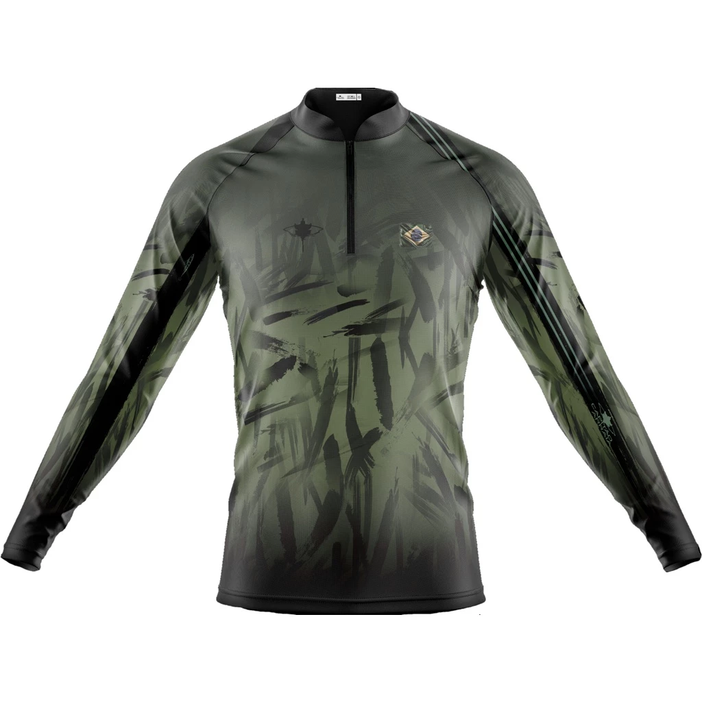 Camisa de Pesca Masculina Brasil com Proteção UV