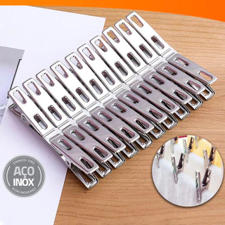 Kit 10 a 50 Grampos Prendedores De Roupa 100% Aço Inox Super Resistentes