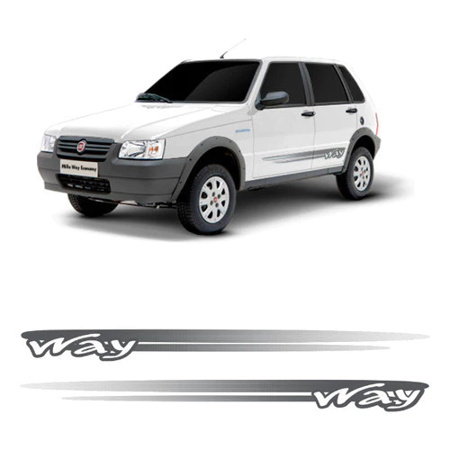 Adesivo Faixa Lateral Carro Fiat Uno Way 2013 Unway Par