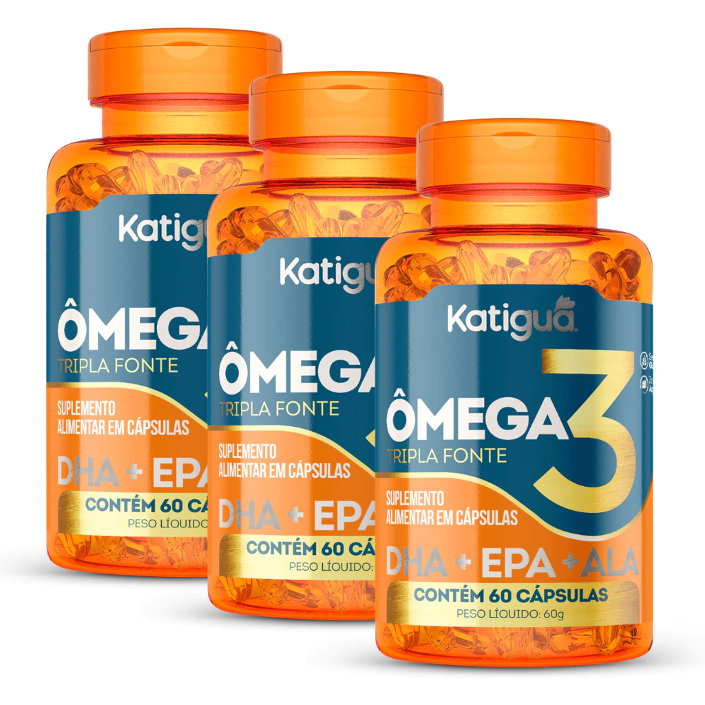Kit 3 Omega 3 Original  Tripla Fonte 1000MG 60CAPS Kit 1, 2 ou 3 Potes