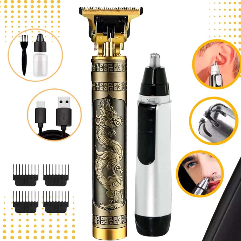 Kit Barbeador cuidados masculinos e aparador de pelos Maquina cortar cabelo