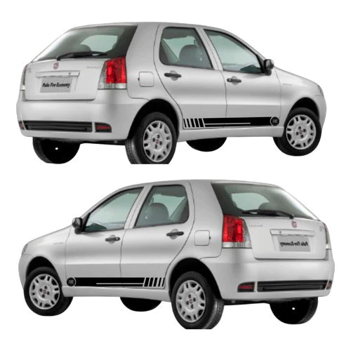 Par Adesivo Carro Palio Fire Fiat Faixas Das Portas Laterais