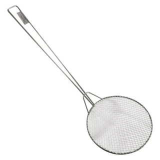 Escumadeira Peneira para Fritura Modelo Industrial Batata Pastel Salgados Coxinhas Inox