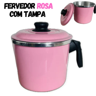Leiteira Fervedor Canecão Em Aluminio Na Cor ROSA Com Tampa N12-14-16