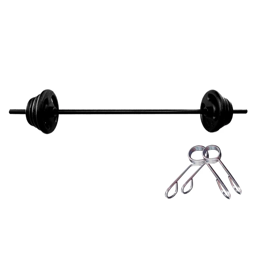 Kit barra oca 1,20 + 10kg de anilhas emborrachadas | Treino de musculação e resistente força supino