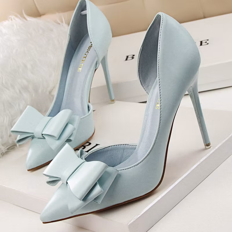 7,5cm 10cm Saltos Altos Bombas Scarpins Cute Bow Meio Salto Baixo Lady Fetish Sweet Wedding Bridal Y