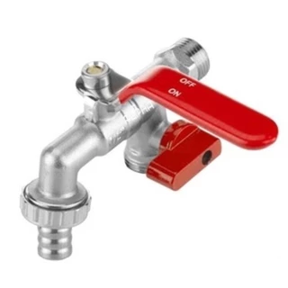 Torneira Esfera Dupla para Tanque e Máquina de Lavar Roupa de Lavanderia Metal Parede - 2