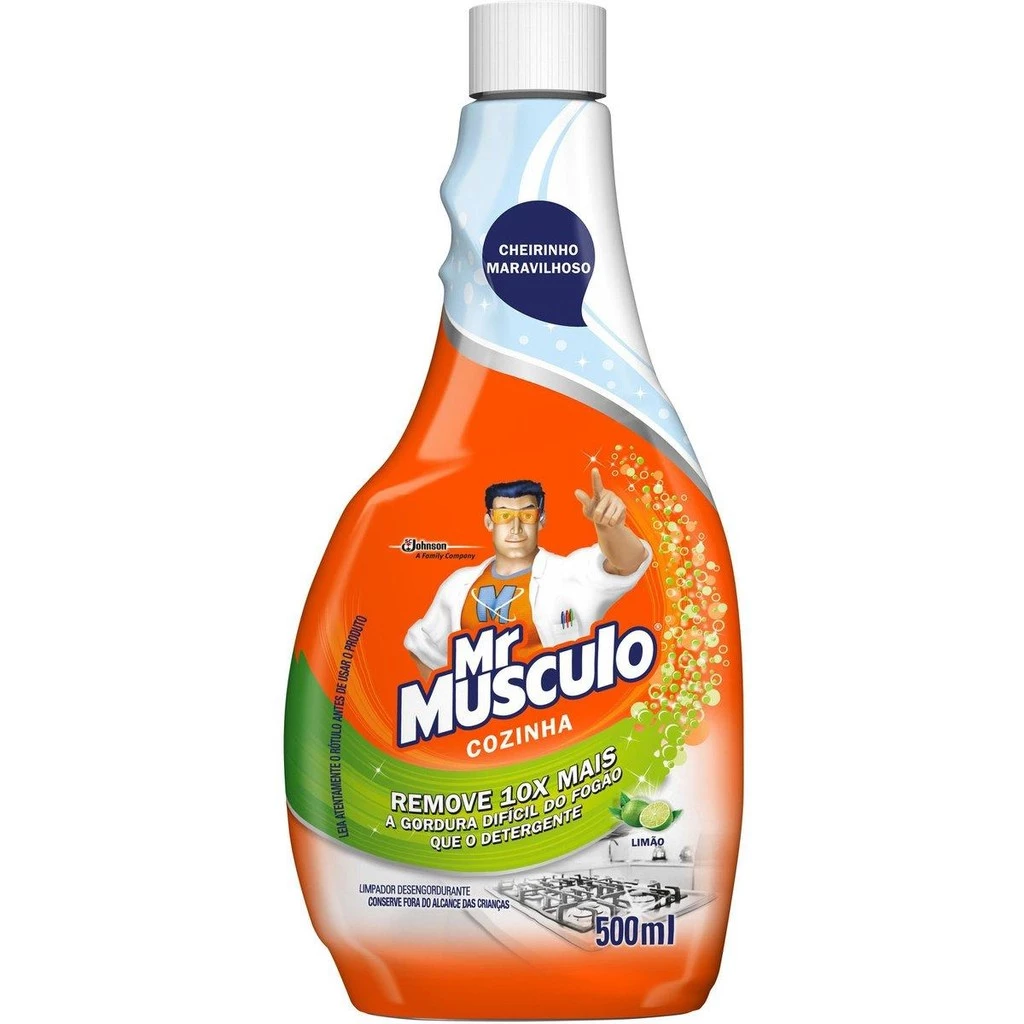 Limpador Desengordurante Mr Músculo para Cozinha Limão 500ml Refil