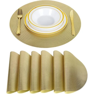 Kit 4 ou 6 Peças Jogo Americano Redondo Cozinha Jantar 38cm x 38cm