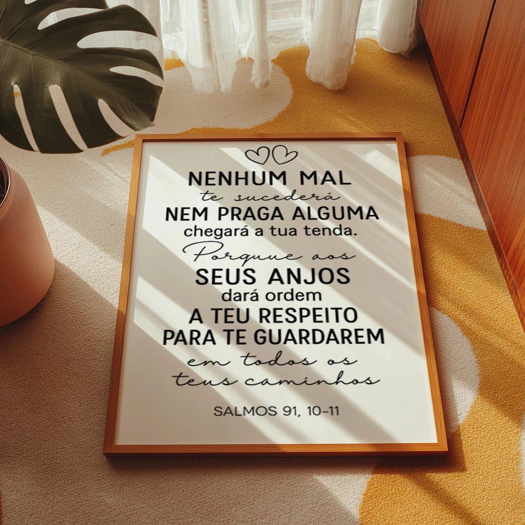 Quadro Salmo 91 — Nenhum Mal Te Sucederá
