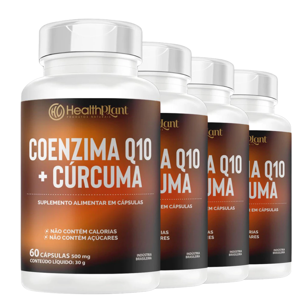 Coenzima Q10 Ubiquinona Concentrada + Curcuma 60 Cápsulas Saúde Do Coração Imunidade