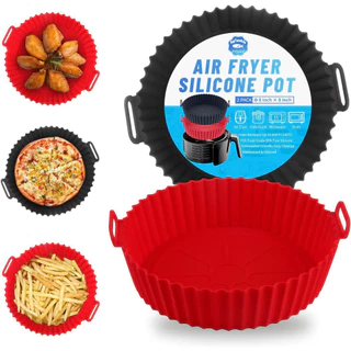 KIT Forma De Silicone Para Air Fryer Forno Microondas Fritadeira Assadeira – Reutilizável