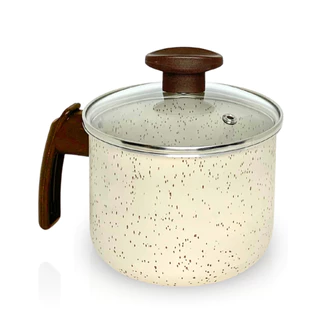 Fervedor Canecão Leiteira Antiaderente Com Tampa De Vidro 14cm 1,6L Reforçado Premium Cozi