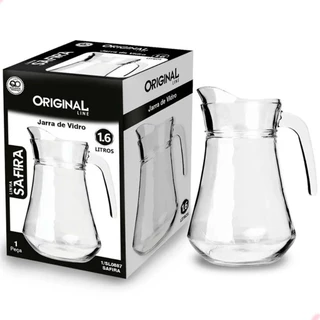 Jarra De Vidro Com Tampa Suco Água 1,6 Litro Original Line