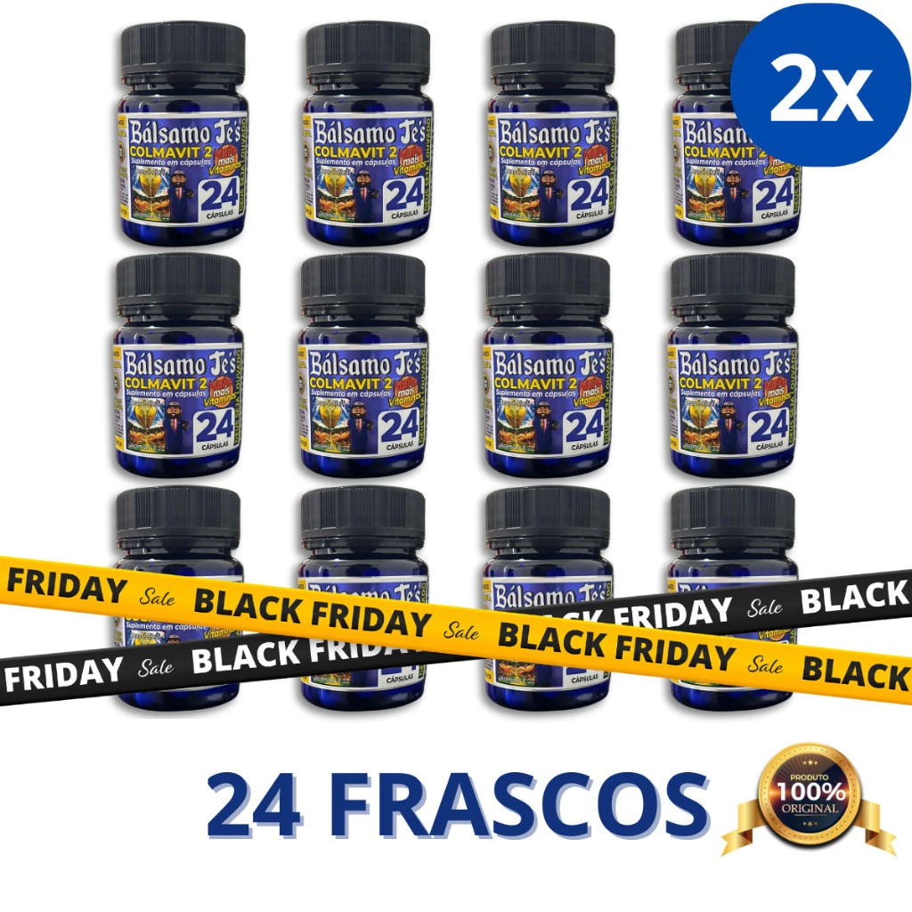 24 Frascos COLMAVIT 2 Black Premium - Importado - 24 Cápsulas