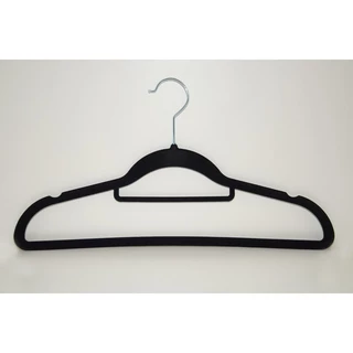 Cabide de Veludo Adulto Preto 42cm - 10 pecas