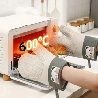 Luva Silicone Térmica Isolada Anti-Queimadura Espessado Cozinha Assar Forno Especial casa