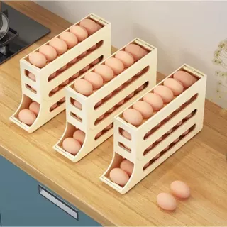 Suporte Organizador De Ovos Dispenser Para Geladeira Prático Anti-Queda Utensílios De Cozi