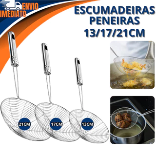Escumadeiras Escumadeira Peneira Para Fritura Em Inox 13/17/21cm Ideal Para Cozinha Lancho