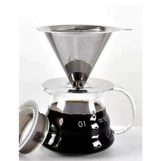 Filtro/Coador de Café Inox Reutilizável Pour Over pequeno Resistente - Alta Qualidade, Sem