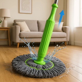 Mop Esfregão 2 em 1 giratório automático com desidratação prática para limpeza completa de