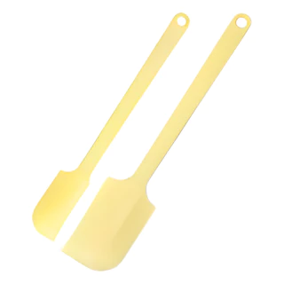 2 Un Espatula Raspa Sobras Massa De Bolo Pão Duro Confeitaria Cor - Amarelo