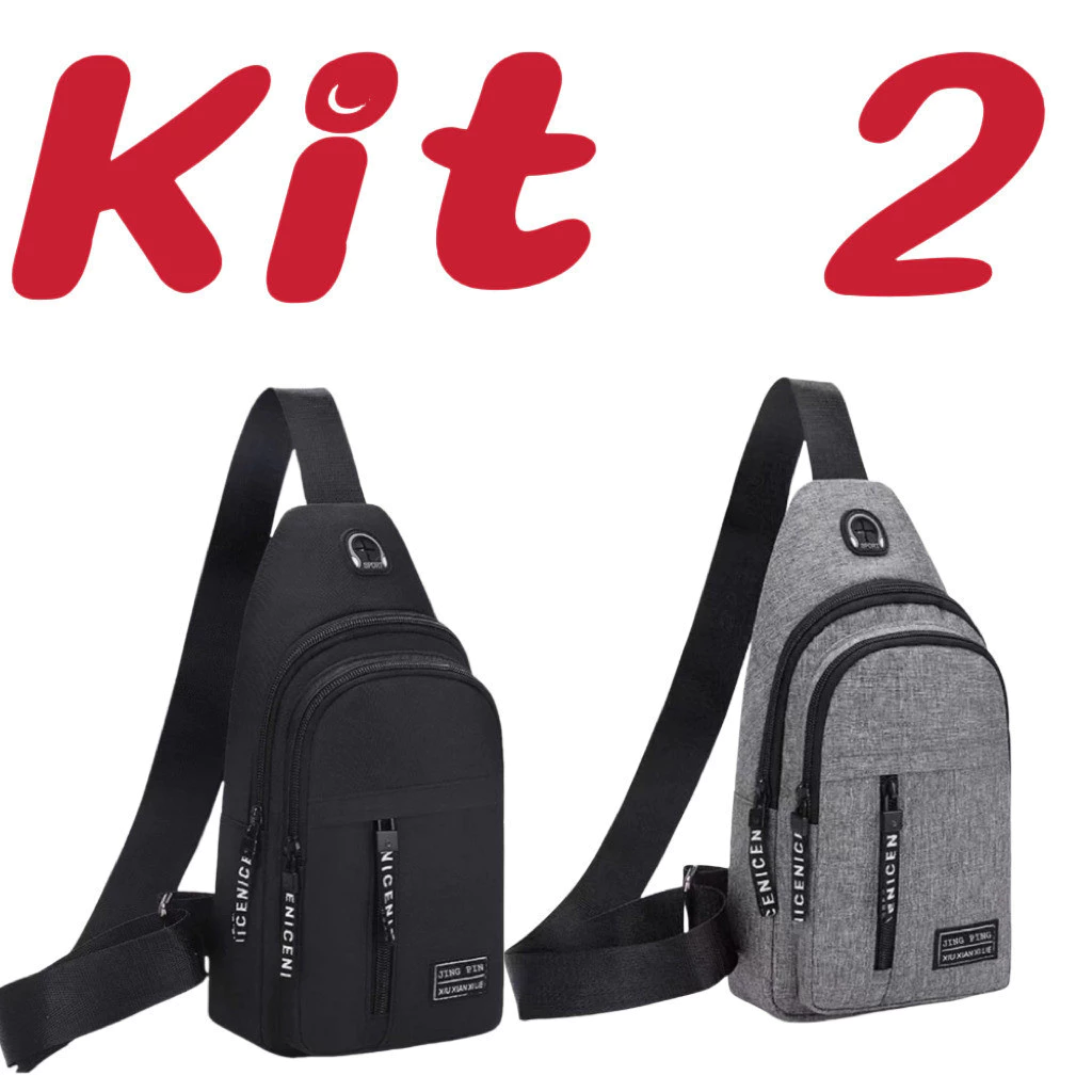 Kit 2/1 PCS Bolsa Mochila De Peito Tiracolo Pochete Bolsa Impermeável Transversal Masculina