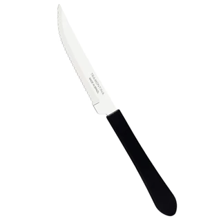 Kit 6, 9, 12 ou 24 Facas Tramontina Leme Para Churrasco Cabo Preto Serra