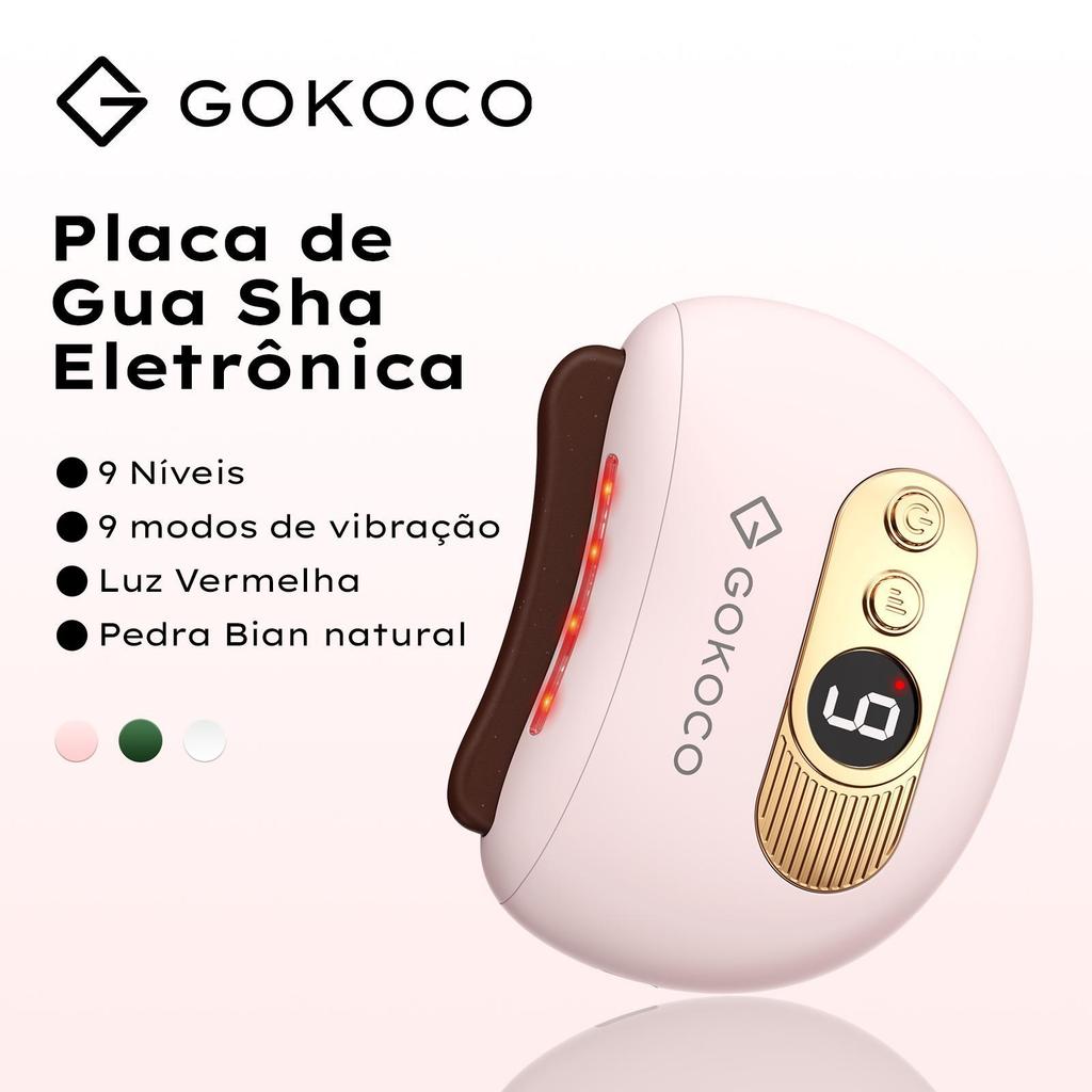 Gokoco Massageador Elétrico Gua Sha com Luz Vermelha e Aquecimento