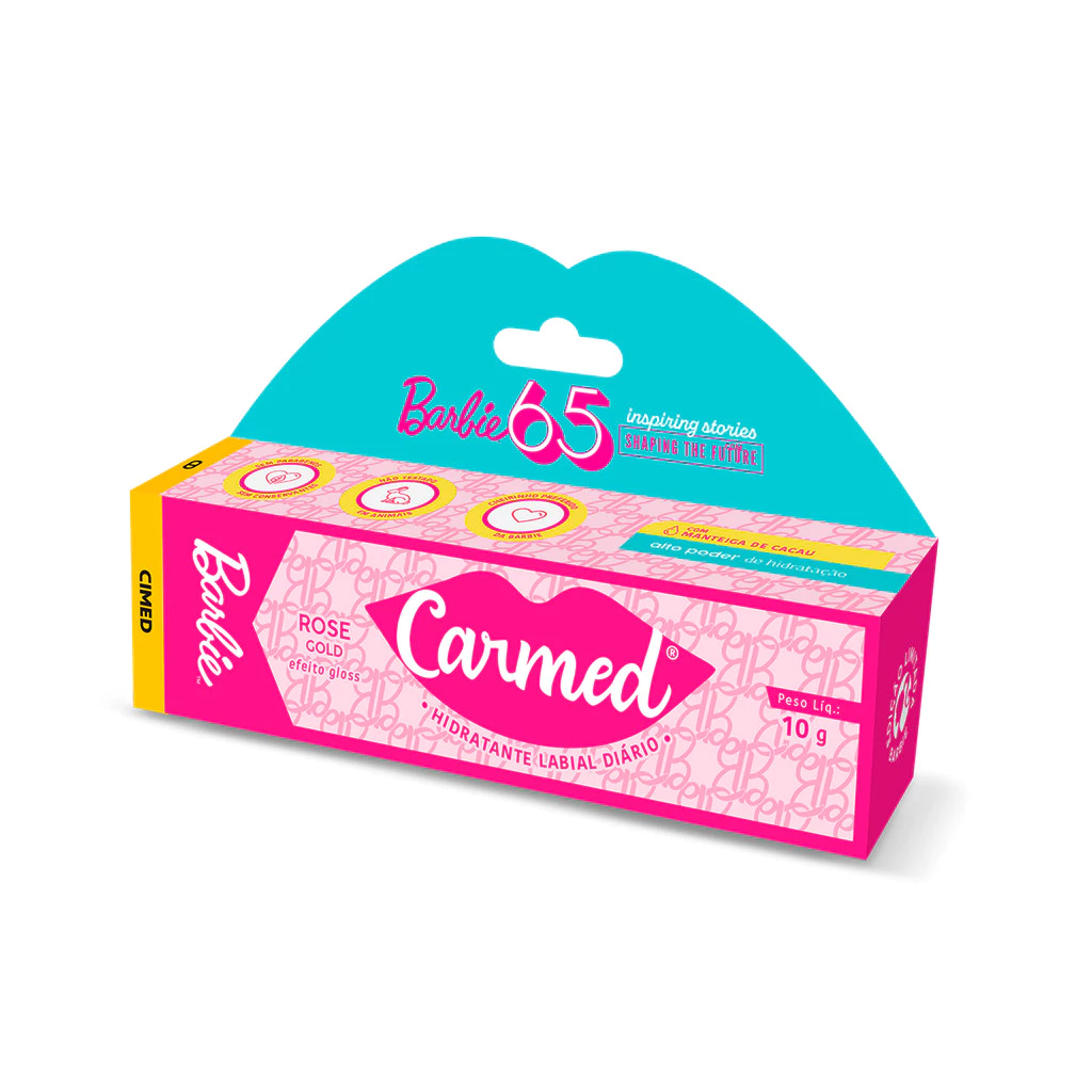 Hidratante Labial Carmed Barbie Rose Gold Efeito Gloss 10g