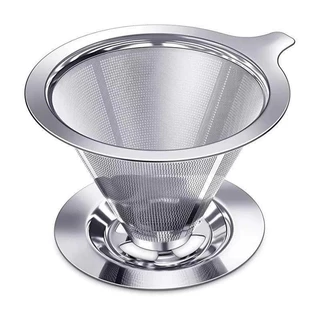 High Quality Non-Toxic Reusable Pour Over Coffee Filter Stainless Steel Coffee Tea Filter-