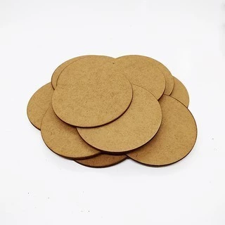 Kit 4un De Bolacha MDF Para descanso De Copo 2,8mm Redondo