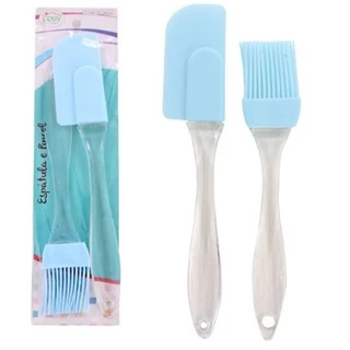 GUIANA Kit Espátula + Pincel Silicone Cozinha Culinária Multicolor Espátula Pão Duro Raspa