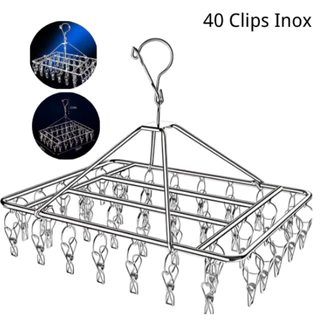Varal De 40 Clips Inox Prendedores Pratico E Retrátil Cabide Para Roupas Intimas Para Pequ