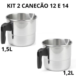 Conjunto de Canecão Leiteira Fervedor Polido 2 Pç. N 12/14-