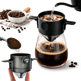 Mini Coador de Café e Chá Aço Inox Reutilizável Sem Papel Portátil Fácil de Limpar para Vi