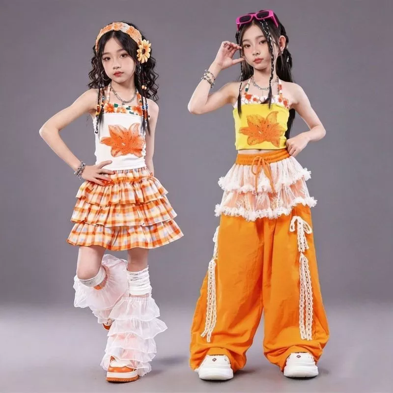 Traje de dança Jazz meninas na moda legal moda trajes infantis meninas dopamina T-Taiwan passarela roupas da moda verão