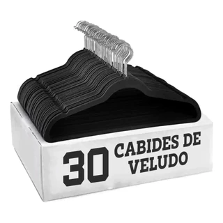 Kit 30 Cabides Veludo De Roupa Antideslizante Slim Adulto