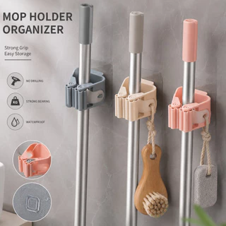 Kit 5 Suporte Organizador de Vassoura Rodo Mop Utensílios de Parede Gancho Multiuso Adesiv
