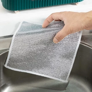 Kit Ate 20 Pano De Limpeza De Arame Metálico Malha Não Oleosa Fogão De Cozinha Prato & Pan