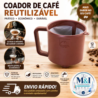 Coador De Café e Chá Reutilizável Marrom Coamil - Prático e Econômico