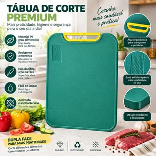 Tábua de Corte Profissional em PE Alimentício | Resistente a Rachaduras, Higiênica e Segur