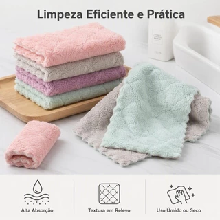 5/10/20 Peças Pano Absorvente Anti Óleo Para Cozinha /Pano De Microfibra /Toalha De Limpez
