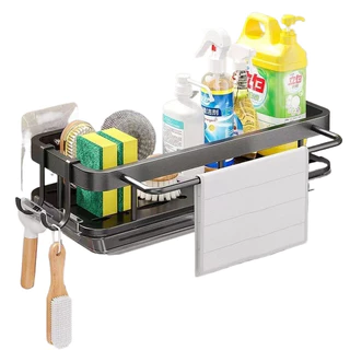 Suporte Organizador Alumínio Porta Detergente Condimentos Prateleira Suspensa Rack Suporte
