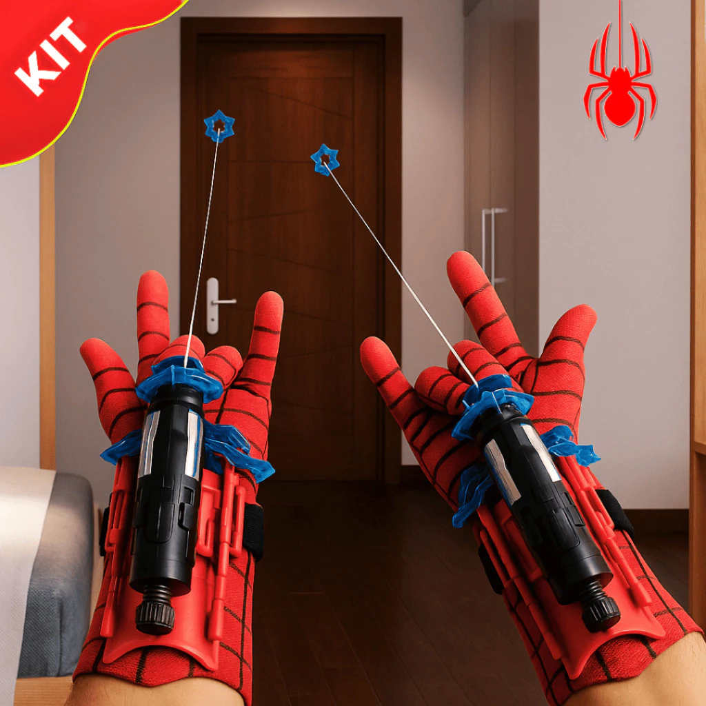 Brinquedos infantis do Homem-Aranha - conjunto com luvas de tiro na teia e dardos