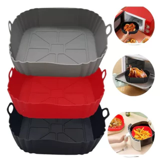 KIT 03 Formas de Silicone Quadrada Antiaderente Assadeira Air Fryer Forno Forma para Frita