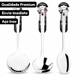 Utensílios De Cozinha Em Aço Inox Escumadeira Colher De Arroz Concha Talheres Servir Prepa